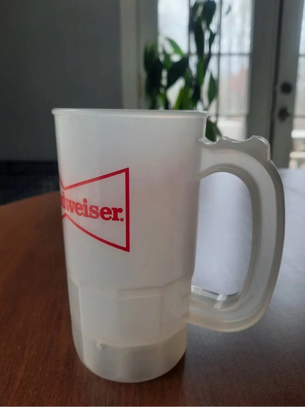 Vinted Budweiser White Plastic Mug with Red Logo